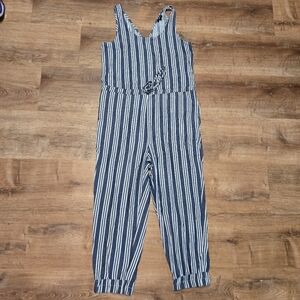 DREW Blue and White Striped Jumpsuit Size Medium
